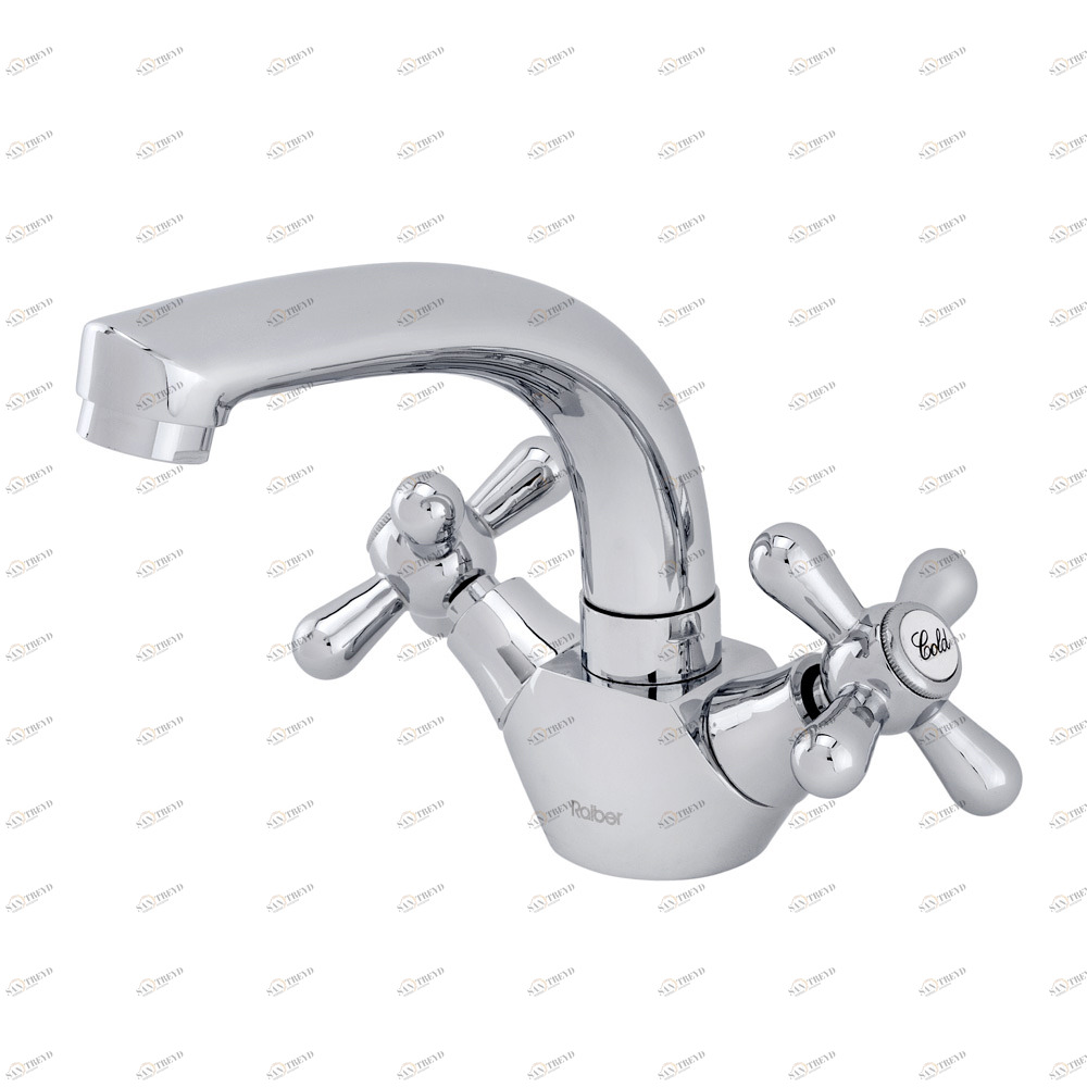 Смеситель для раковины Raiber Classic R2004 с двумя рукоятками R2004 Santreyd 