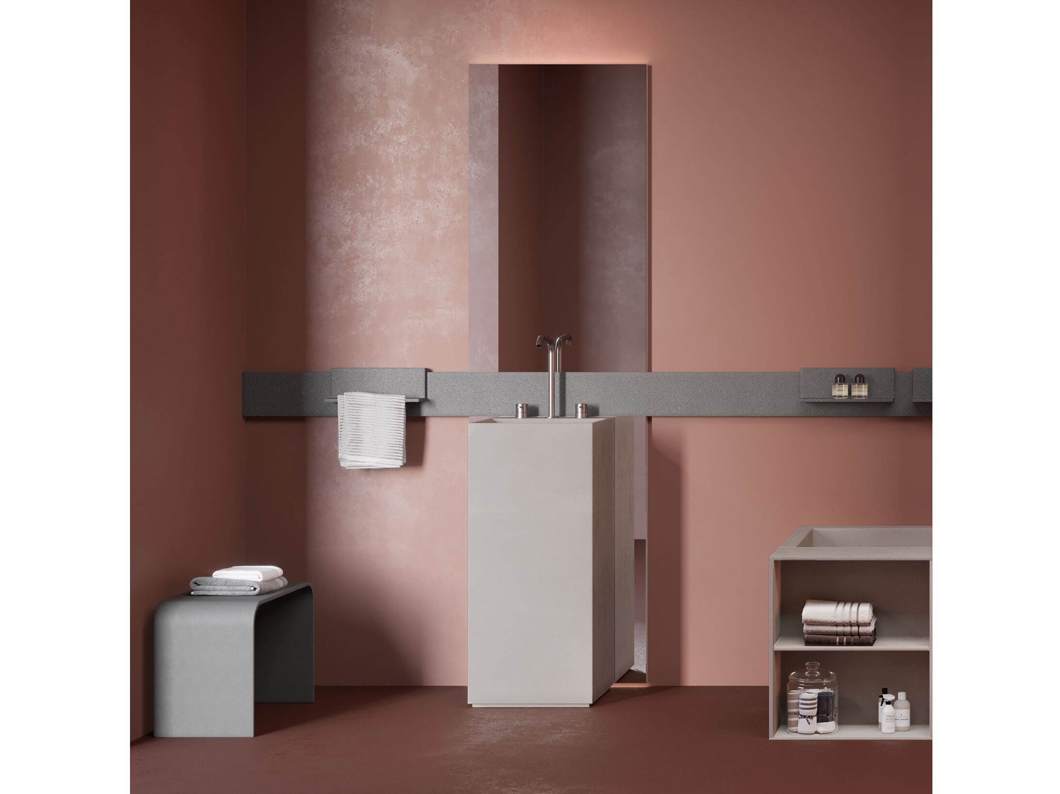 Прямоугольное зеркало со встроенным освещением Acquapazza Corian ® elements ARCH-00018557