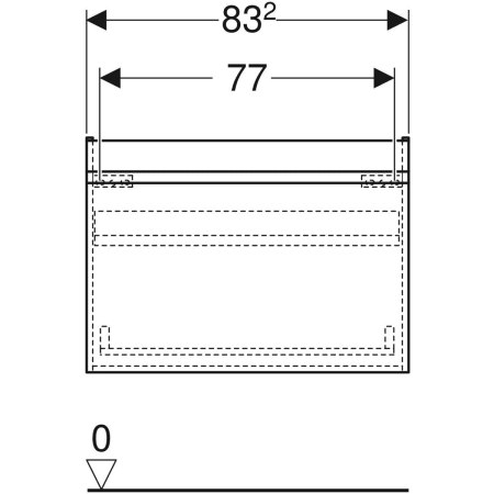 501.905.JR.1 Шкафчик для раковины Geberit Renova Plan, с одним выдвижным ящиком и одним внутренним выдвижным ящиком Geberit  - Вид №51