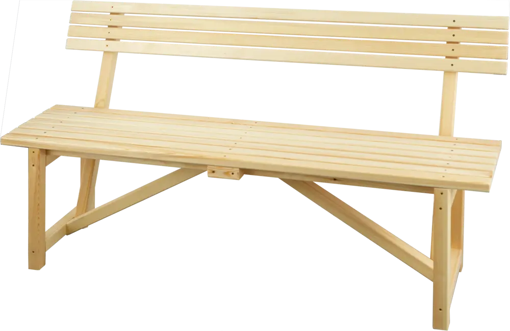 18587006 Скамейка садовая со спинкой 150x44x84 см дерево светло-коричневая STLM-0011576