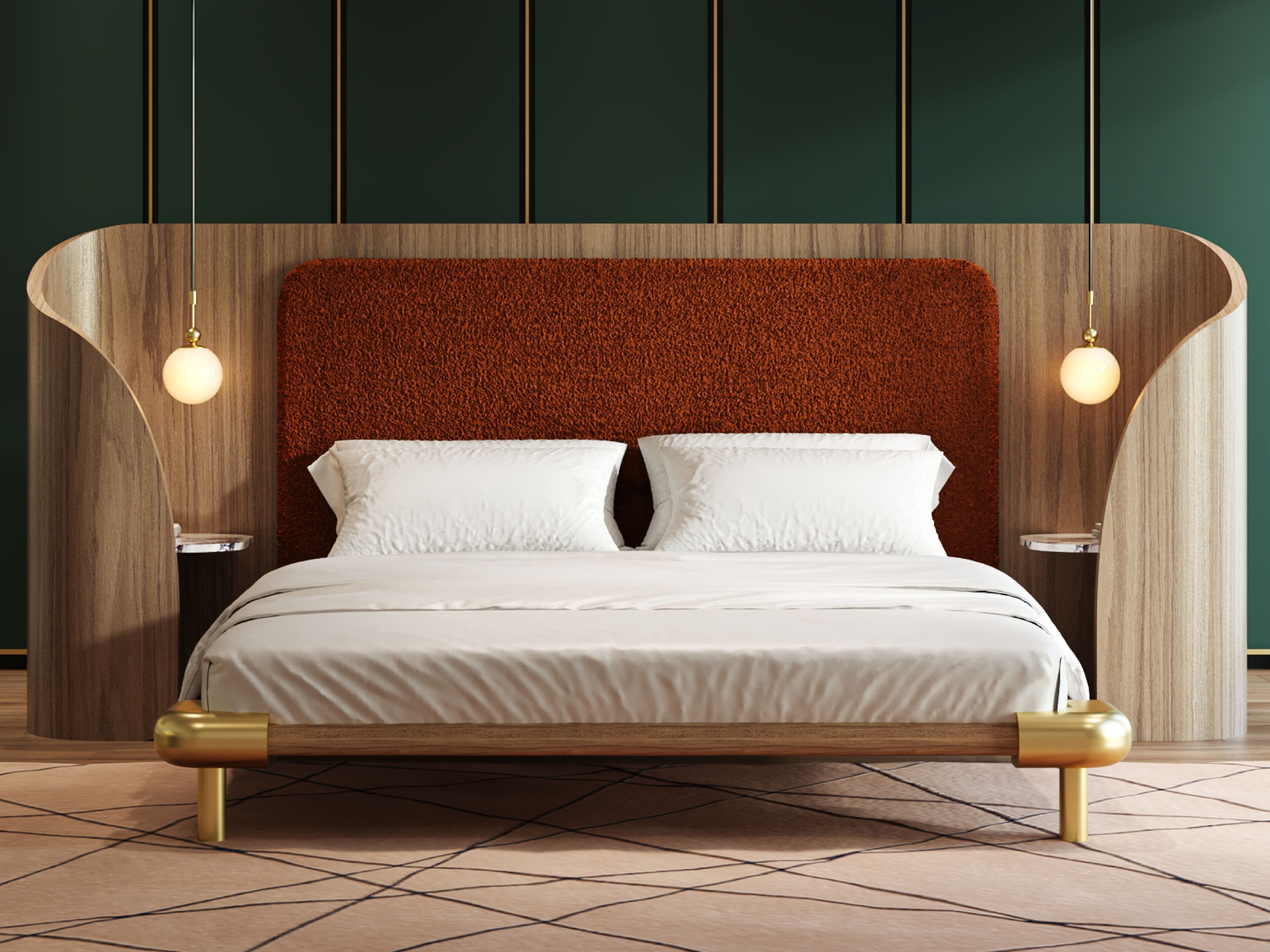 Деревянная двуспальная кровать с высоким изголовьем CASA +39 ENCORE Italia ARCH-00091773 - Вид №2