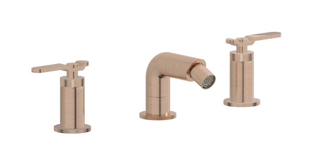 Смеситель для биде на 3 отверстия с донным клапаном WE ARE IB b2393sr Brushed Rose Gold Bold