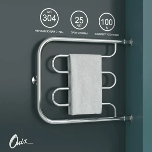 91234762 Полотенцесушитель водяной е-образный Onix Country direct right 60x50 см 3/4" нержавеющая сталь цвет хром STLM-1409993