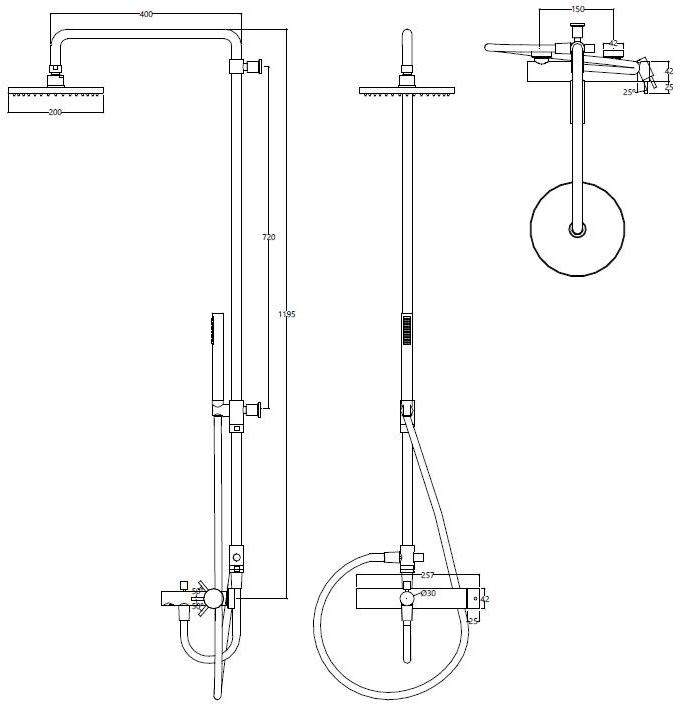 Water Evolution Душевая стойка из хромированной латуни Flow sun-id-1435498 - Вид №1