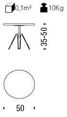 Moroso Круглый сервировочный стол из стали и дерева Overdyed sun-id-1374486 - Вид №1