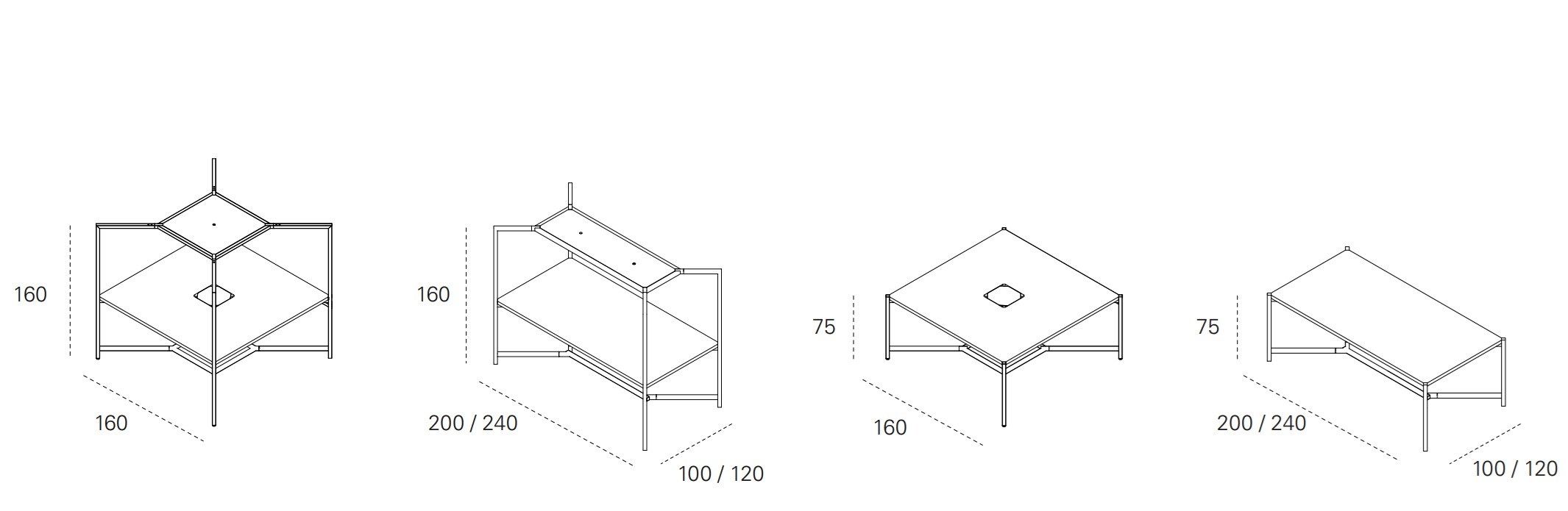 Квадратный стол для совещаний с системой кабельной втулки FANTONI концентратор ARCH-00031476 - Вид №3