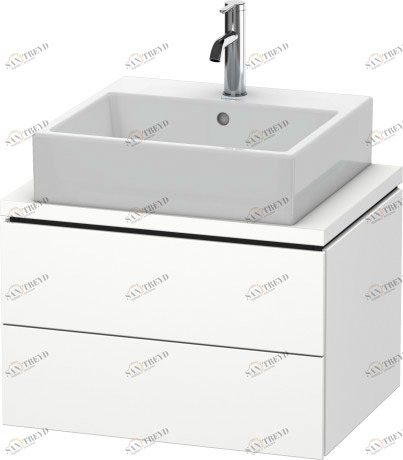 LC580501818 Тумбочка для компактной консоли L-Cube #LC5805 620 x 477 мм Белый матовый, декор Duravit