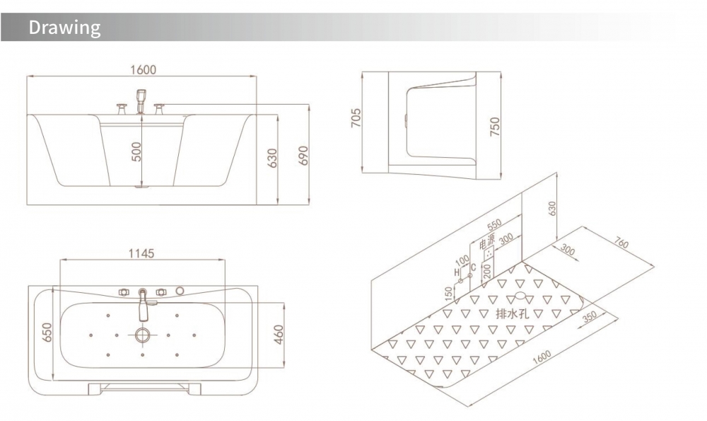 E61031 Ванна гидромассажная SSWW  - Вид №3