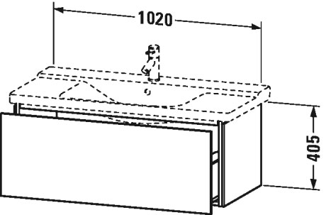 LC615001313 Тумбочка подвесная L-Cube #LC6150 1020 x 481 мм Американский орех, натуральный шпон Duravit - Вид №1