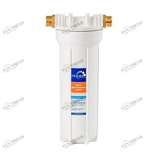 Корпус Гейзер 10" 1/2x3/4  матовый для холодной воды, с латунными ниппелями 50562