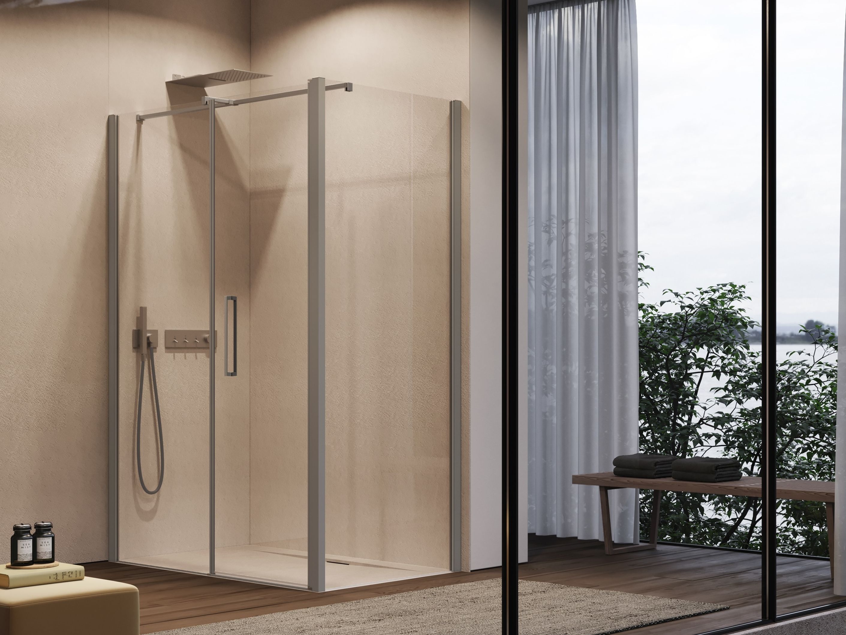 Угловая душевая кабина с распашной дверью DISENIA ARCH-00034552