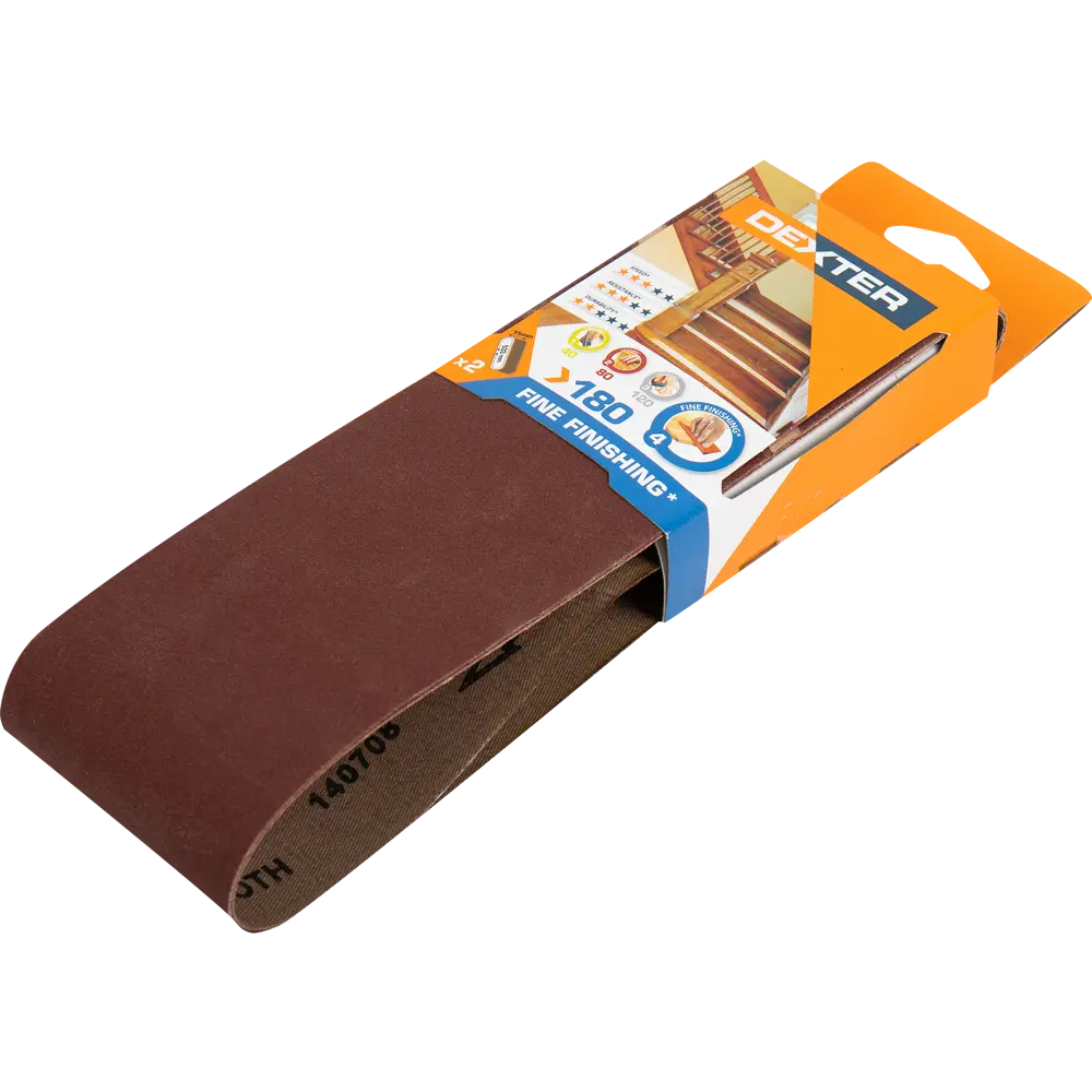 82307192 Лента шлифовальная Dexter P180 533x75 мм, 2 шт. STLM-0024323  - Вид №2