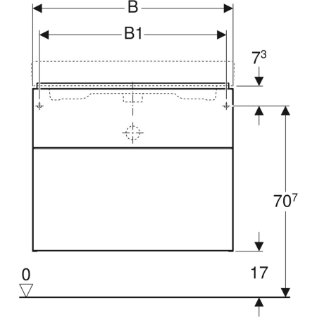 840377000 Шкафчик для раковины Geberit iCon, с двумя выдвижными ящиками Geberit  - Вид №3