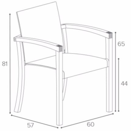 Royal Botania Садовое кресло Batyline® с подлокотниками Xqi Xqi 55 t - Вид №8