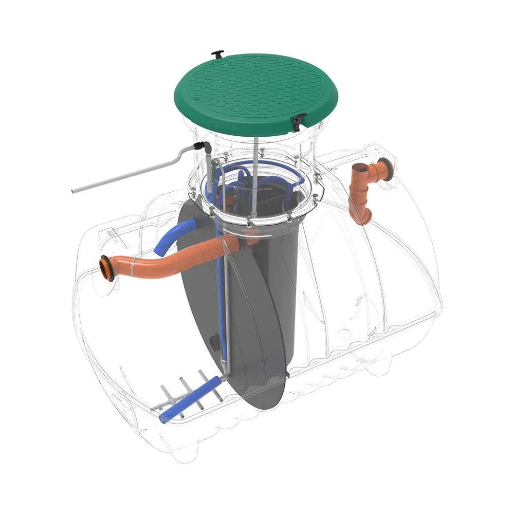 Станция биологической очистки четрыхкамерная Rostok Ground 8 3500 литров 1600 л/сутки STLM-2143097 - Вид №11