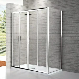 Душевой уголок 142x90 LUNES 2A+F Novellini LUNES с серебристым профилем