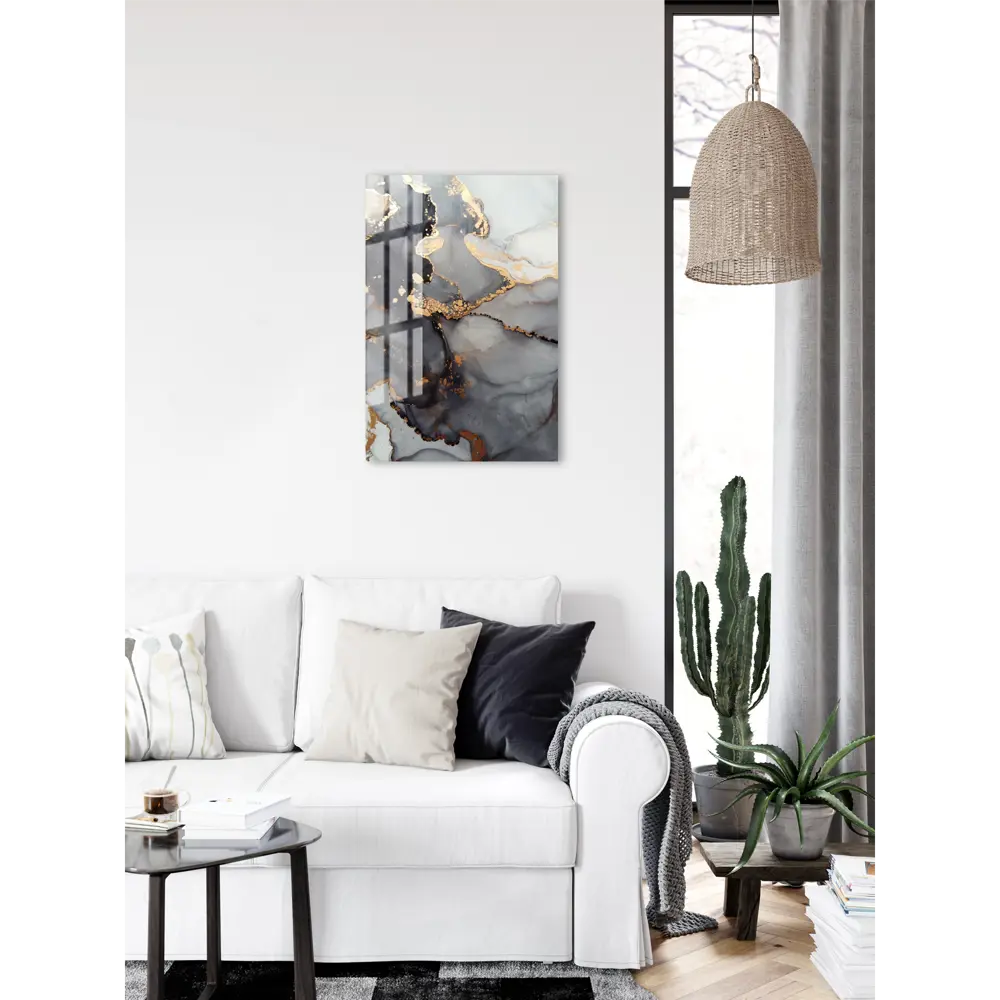 Картина на стекле «Белый акрил 3» 40x60 см 82977337 STLM-2071284 ARTABOSKO  - Вид №4