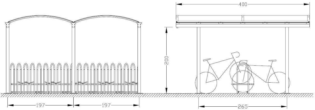 Euroform W Металлический навес для велосипедов и самокатов  710d  - Вид №2