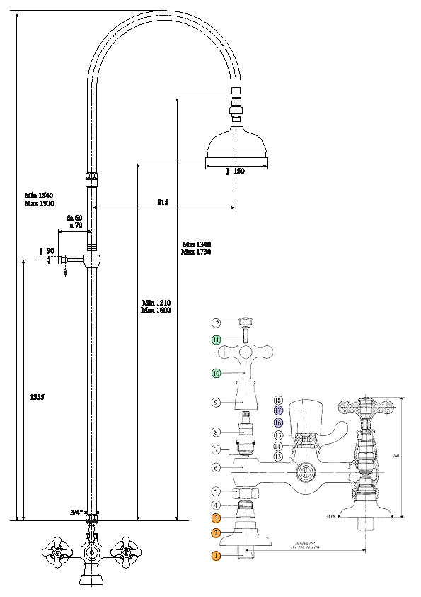 6639200021D200 Душевая система Bandini Classic Santreyd - Вид №1
