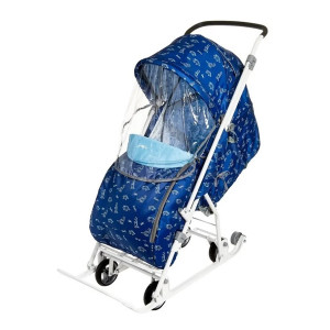 YZ17 NIKA kids Санки-коляска комбинированная "Умка 3-1" с трансформируемым кузовом, синяя Nika