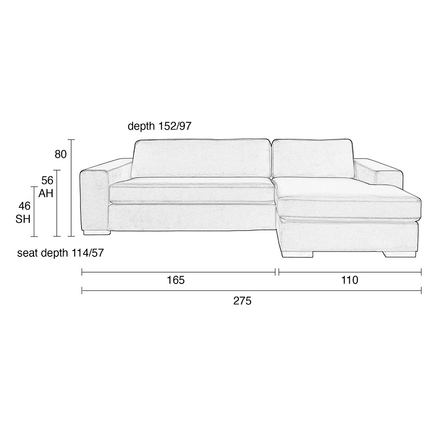 Диван Fiep правосторонний, серый Zuiver 3200168 - Вид №6