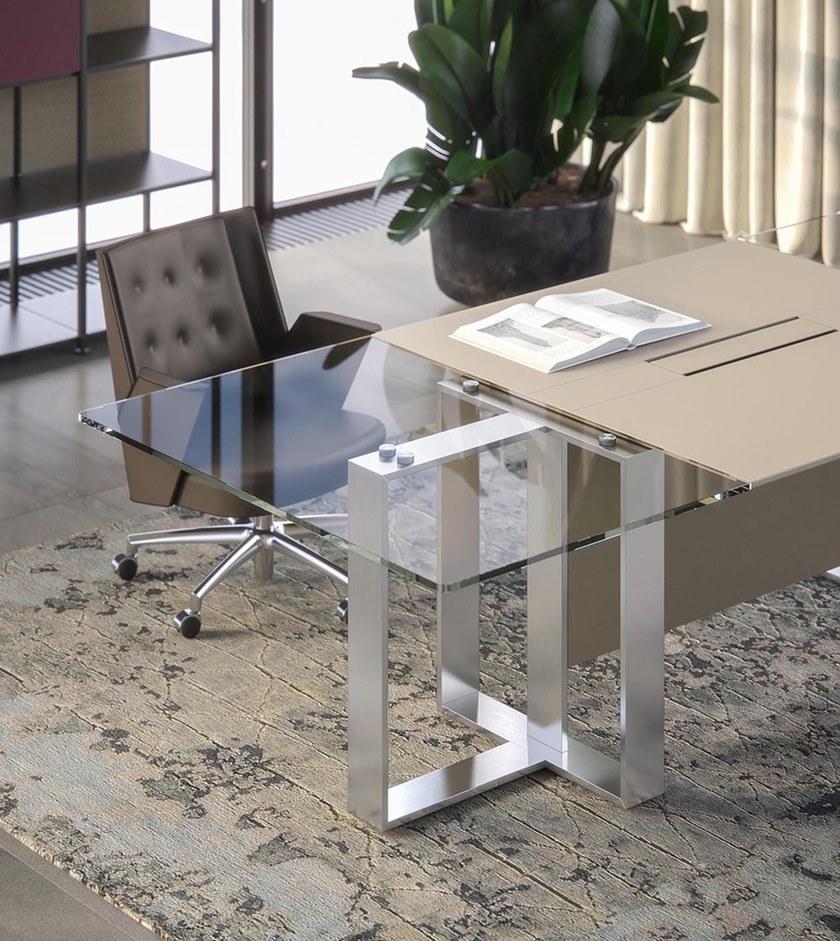 ESTEL GROUP Рабочий стол из дерева и стекла с системой прокладки кабелей Altagamma sun-id-1376071 - Вид №9