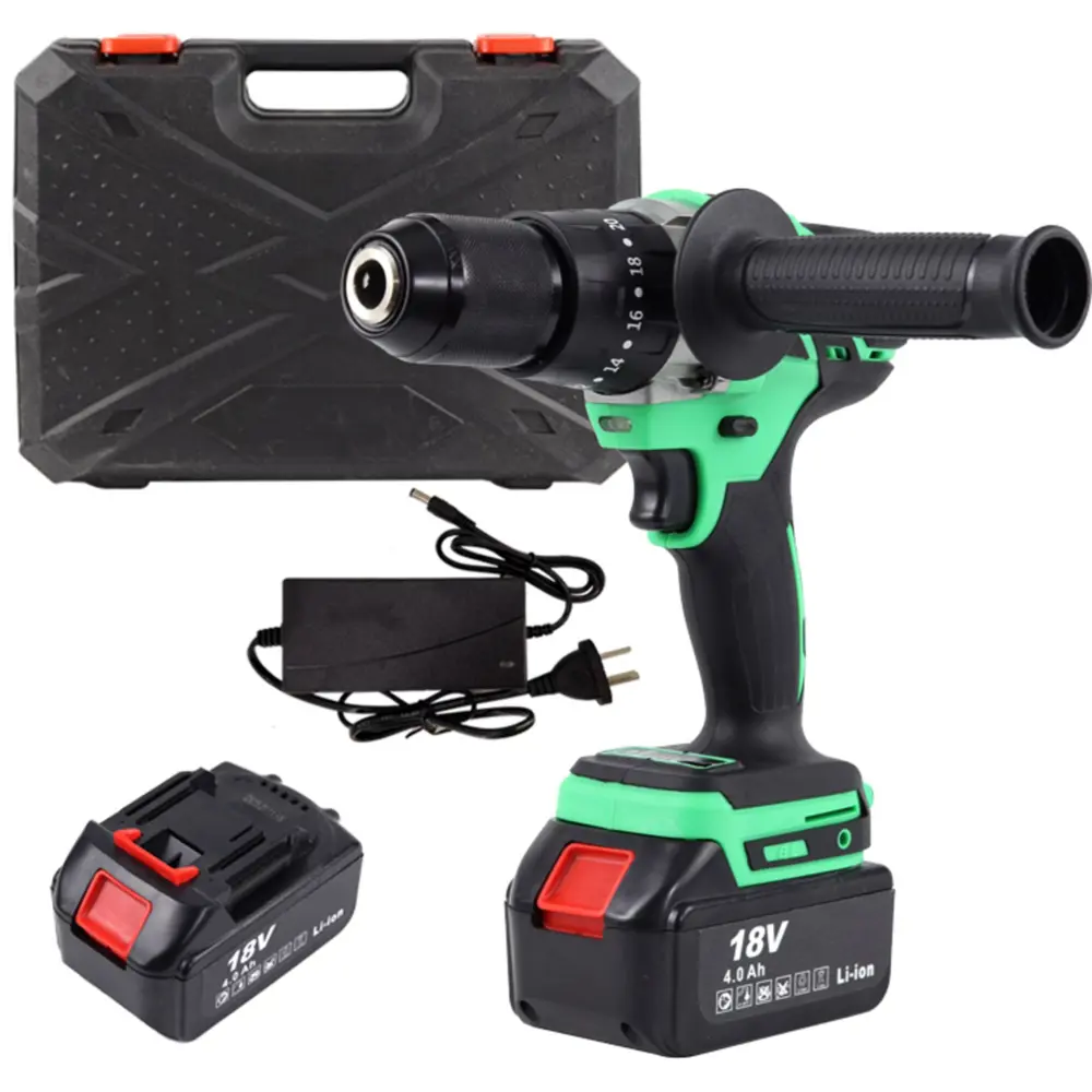 Дрель-шуруповерт аккумуляторная ударная бесщеточная Zitrek Green Impact 18V 063-4045, 18 В Li-ion 2x4 Ач STLM-2099082 - Вид №1