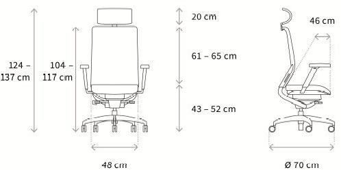 Wagner Вращающееся офисное кресло с 5 спицами Ergomedic sun-id-1349586 - Вид №5