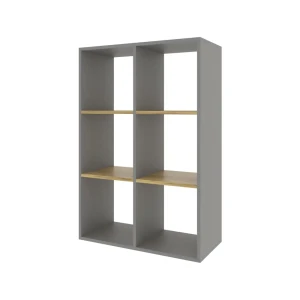 91588132 Стеллаж Velardy Cubic Line 68.8x102.4x32 см ЛДСП цвет графит/дуб крафт золотой STLM-1438146
