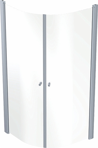 500.933.00.5 IDO Showerama 10-4 душевая стенка для круглого углового душа, IDO Showerama 10-4, белые профили / матовое стекло, 800x800 мм  - Вид №2