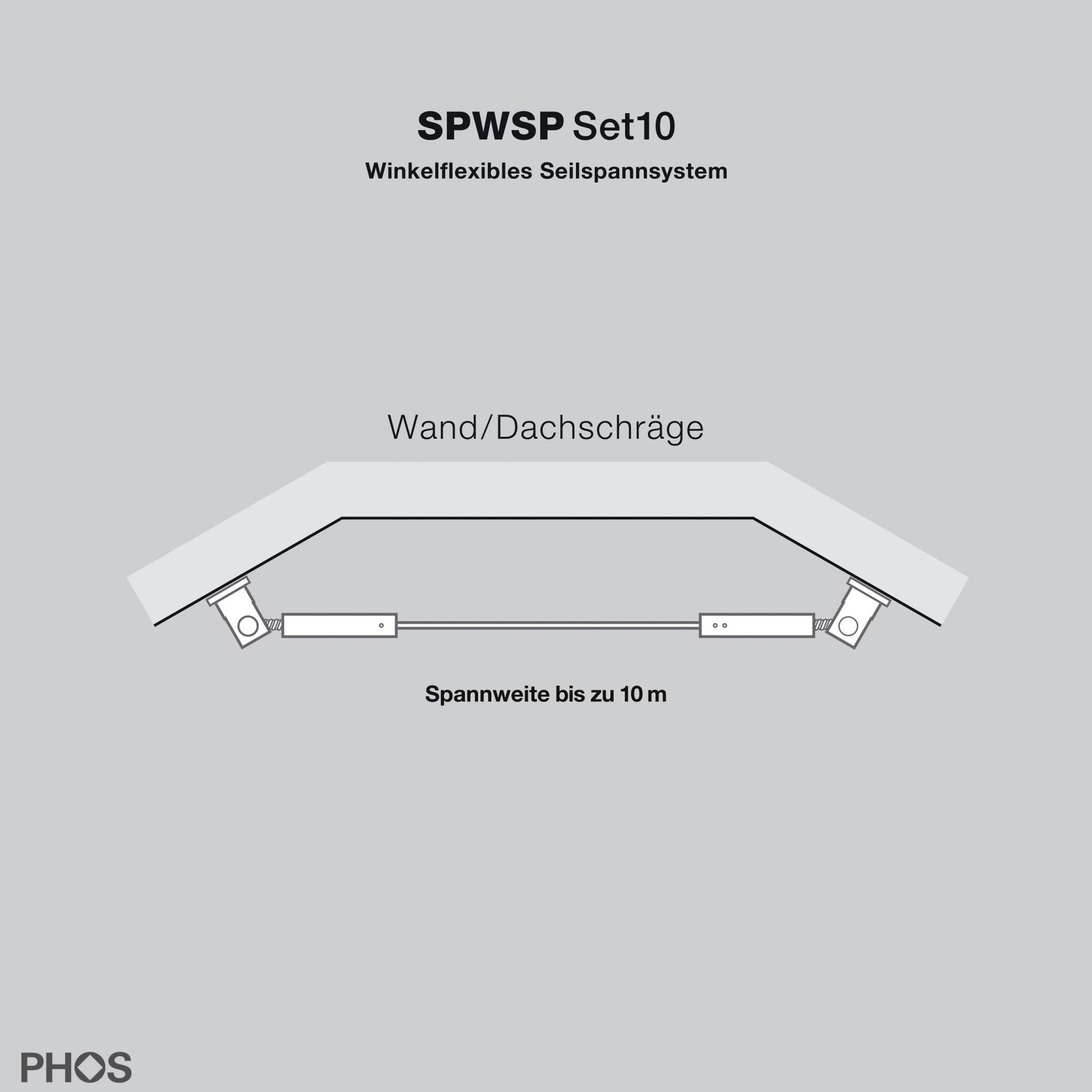 SPWSPSet10 Гибкая система натяжения кабеля до 10 метров PHOS 