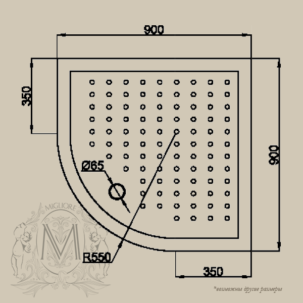Душевой уголок MIGLIORE Aurelia, 90 х 90 х 185 см, стекло прозрачное ML.AUR-22.090.TR.BR - Вид №4