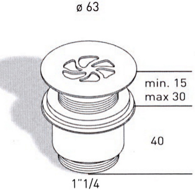 Донный клапан MIGLIORE без перелива ML.RIC-10.125.BR - бронза ML.RIC-10.125.BR_vstv - Вид №1