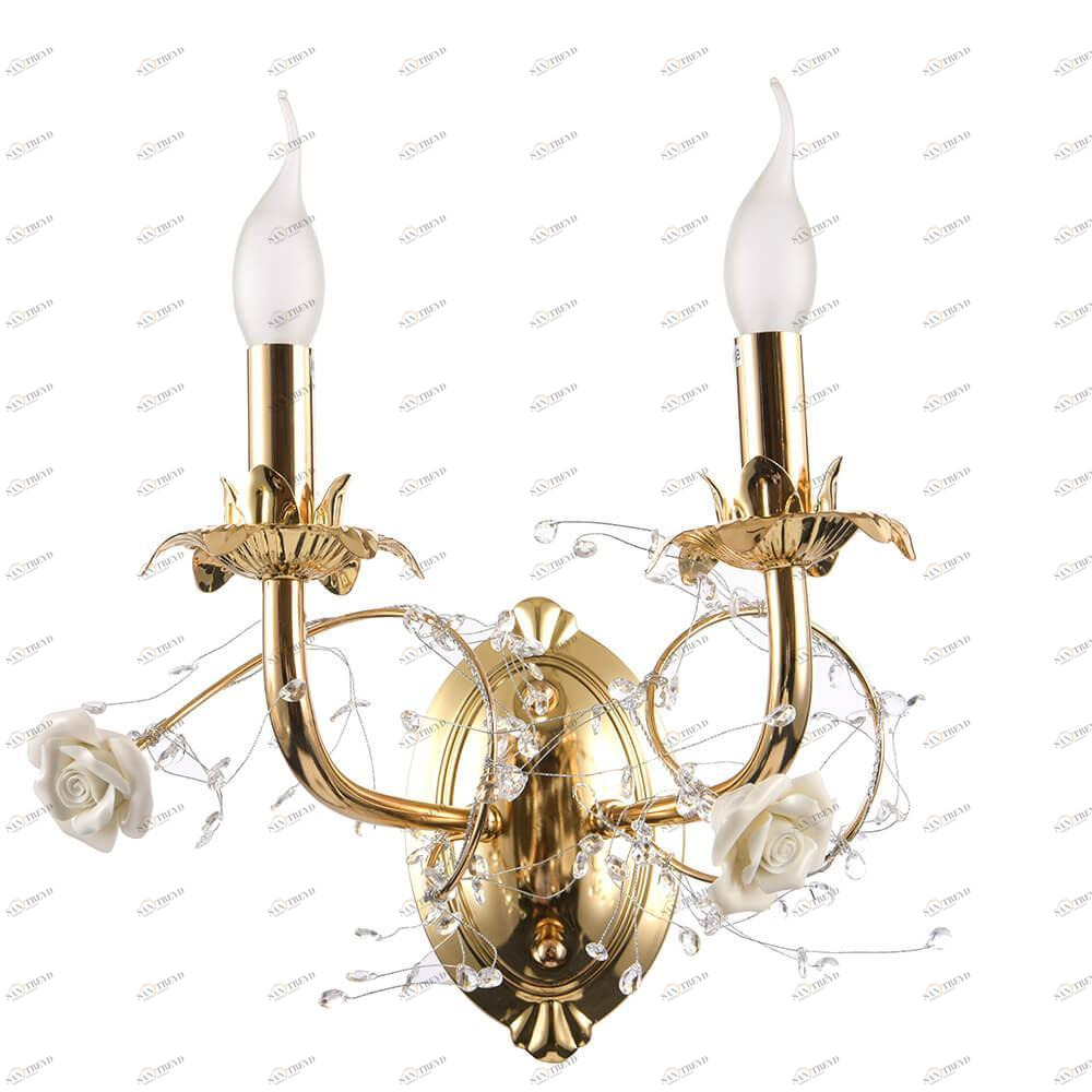 Бра керамическое золотое "Эйдин" 77302.02.01.02 SEVEN FIRES ФЛОРИСТИКА 00-3931781 Золото 