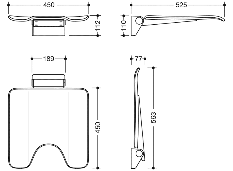 900.51.20440 складное сиденье HEWI System 900 - Вид №2
