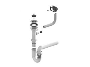 Одинарный Сифон для мойки Alveus FI 70 ECO c переливом