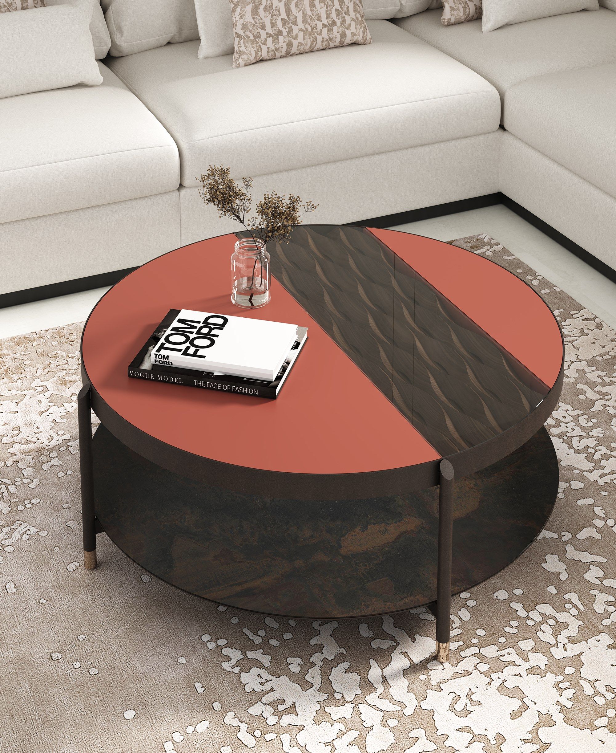 Деревянный круглый низкий журнальный столик animovel Newtown ARCH-00128686