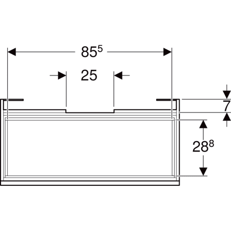 501.907.01.1 Шкафчик для раковины Geberit Renova Plan, с одним выдвижным ящиком и одним внутренним выдвижным ящиком Geberit  - Вид №44
