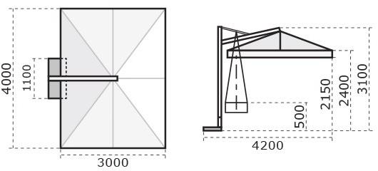 Scolaro Parasol Регулируемый прямоугольный зонт с подсветкой Galileo sun-id-1444082 - Вид №5