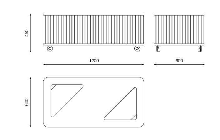 Низкий журнальный столик из войлока с колесами Askia THE CATCHER ARCH-00043317 - Вид №14