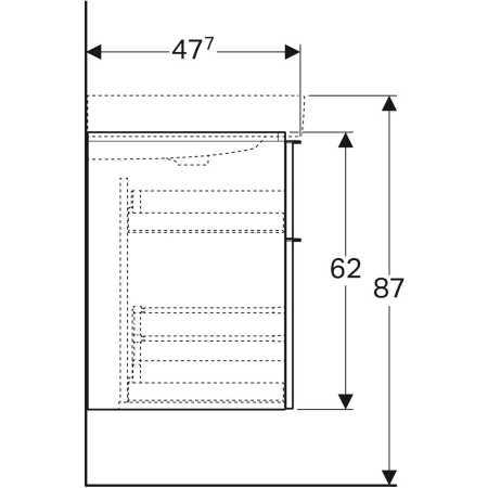 841521000 Шкафчик для двойной раковины Geberit iCon, с четырьмя выдвижными ящиками Geberit  - Вид №4