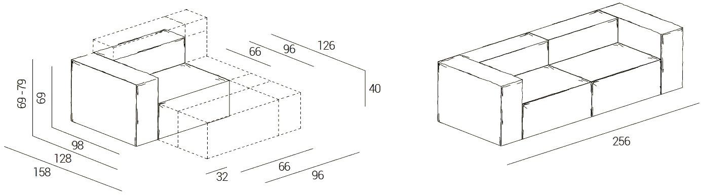 Dall'Agnese 3-х местный модульный диван из ткани Comfort sun-id-1362123 - Вид №2