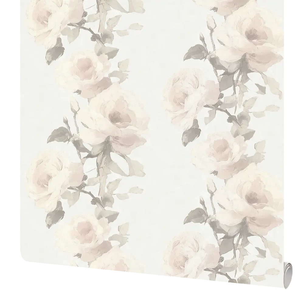 Флизелиновые обои Сильвия белые с цветочным рисунком 1.06 м 89439232 Santreyd STLM-1580458