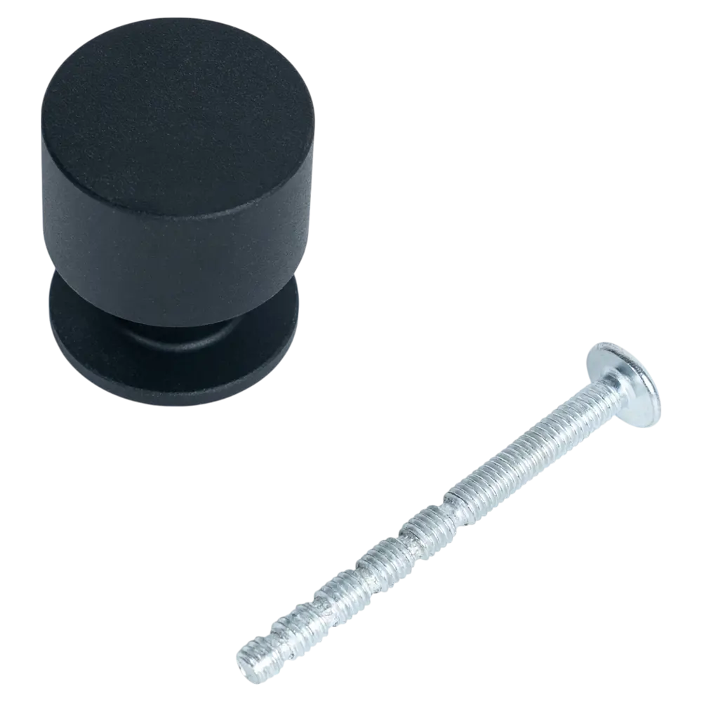 Ручка-кнопка Лион 24 мм черная матовая для мебели 89427486 Santreyd STLM-1581430