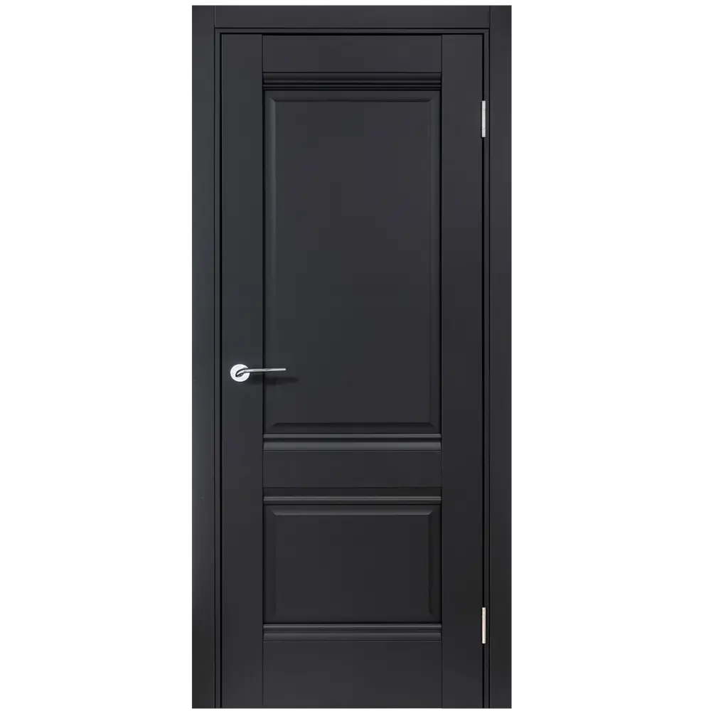 Дверь межкомнатная глухая Классико-42 90x200 см Hardflex черный с замком и петлями 85486309 STLM-2165468 PORTIKA 