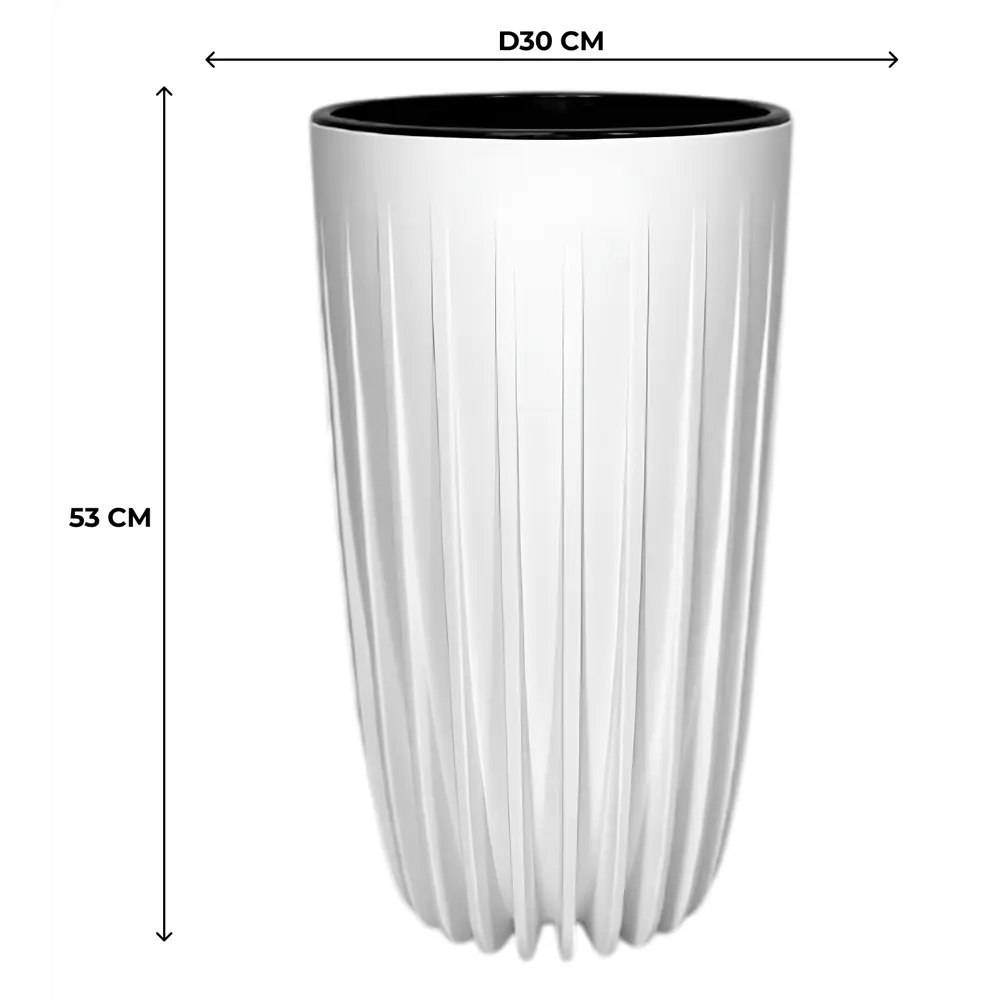 Кашпо Evergreen Design Сигма 28x30x53 см v17 л пластик белый 89452949 STLM-2045290 - Вид №2