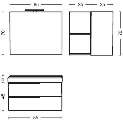 Mobiltesino Тумба под умывальник из ламината с ящиками Fly sun-id-1512992 - Вид №1