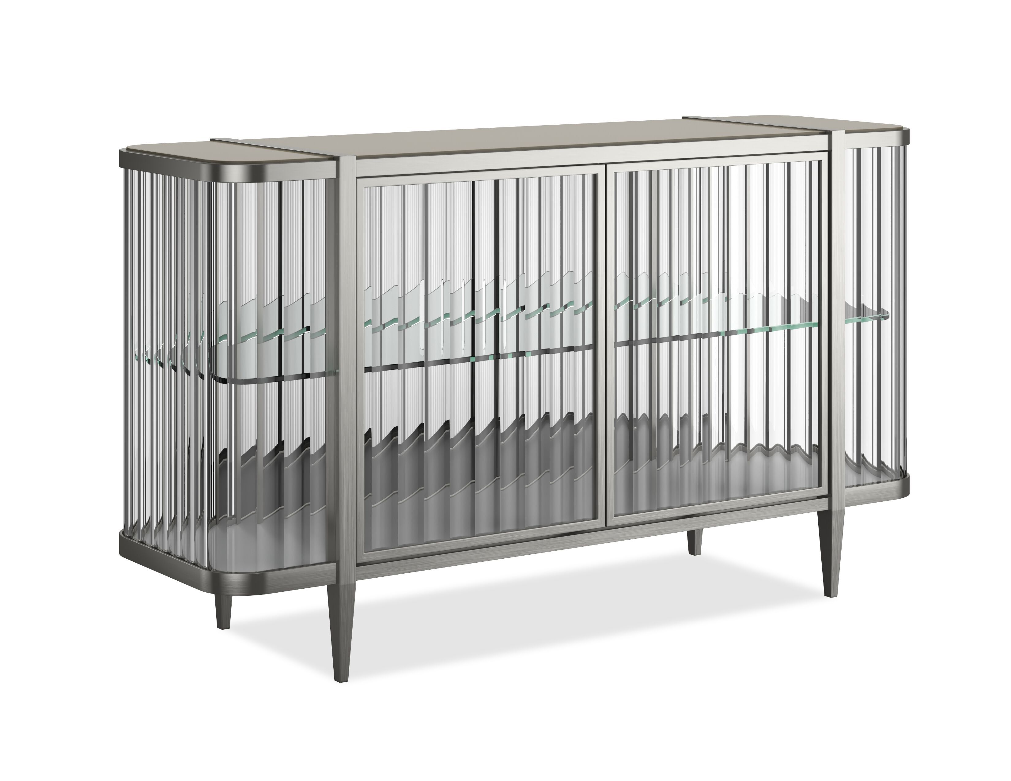 Стеклянный шкаф со встроенным освещением с распашными дверями Caracole STOP AND STARE ARCH-00037069 - Вид №10