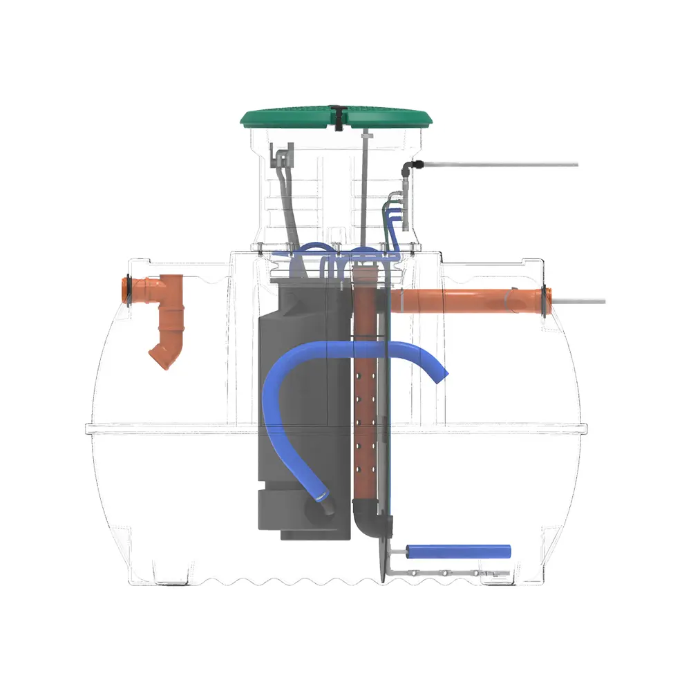 Станция биологической очистки четрыхкамерная Rostok Ground 8 Pro 3500 литров 1600 л/сутки STLM-2121561 - Вид №7