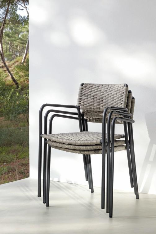 Стул лава веревка 11мм антрацит Manutti Echo MNST584 - Вид №6